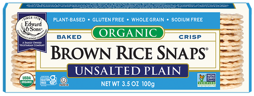 EDWARDSANDSONS, ORG BROWN RICE SNAPS-UNSALTED PLAIN, 12 x 100G