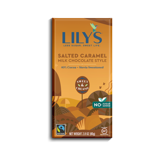 LILY'S SWEETS, 40% MILK CHOC STYLE-SALTED CARAMEL, 20 x 80G