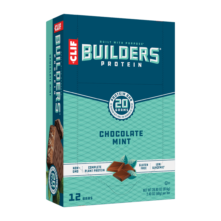 CLIF/LUNABAR, BUILDERS CHOC MINT BAR, 12 x 68 G