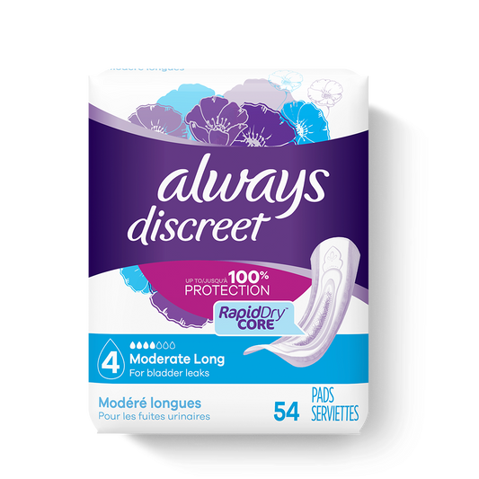 ALWAYS DISCREET HYGIENE SERV MODERATE LONG, 3 X 54 UN
