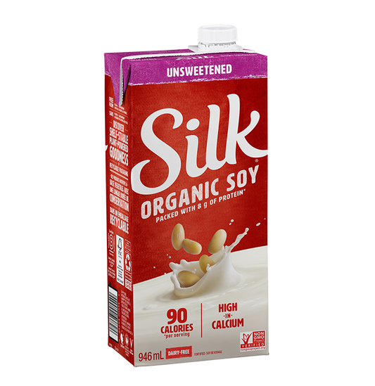 SILK, SILK SOY ORGANIC UNSWEETENED, 12 x 946ML