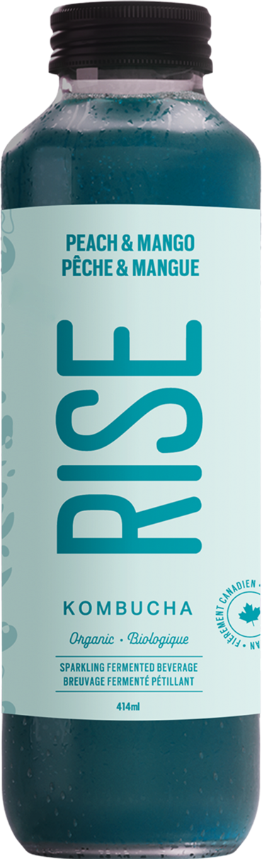 RISE KOMBUCHA, PEACH & MANGO CLASSIC, 12 x 414ML