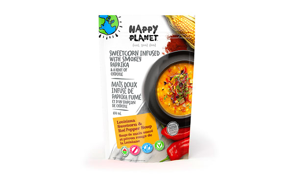 HAPPY PLANET, LOUISIANA SWEET CORN & RED PEPPER, 6 x 650ML