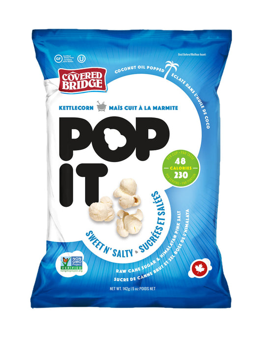 COVERED BRIDGE, SWEET N SALTY POPCORN, 11 x 142G