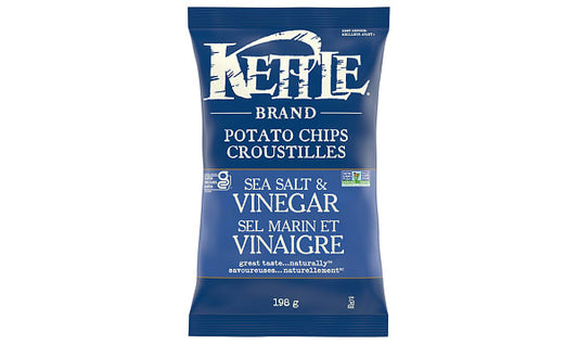 KETTLE FOODS, SEA SALT & VINEGAR 198G, 12 x 198G