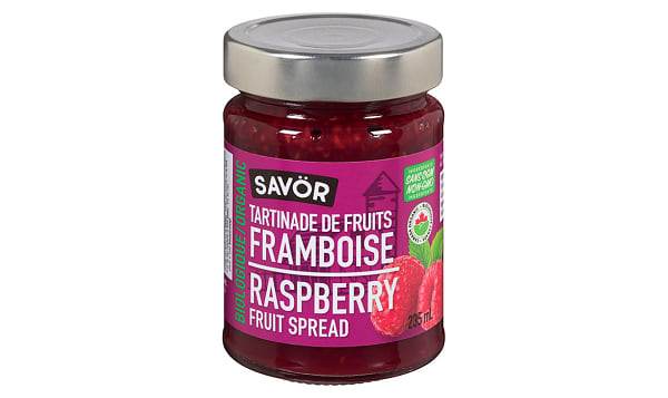 SAVOR, OR RASPBERRY FRUIT SPREAD, 12 x 235ML