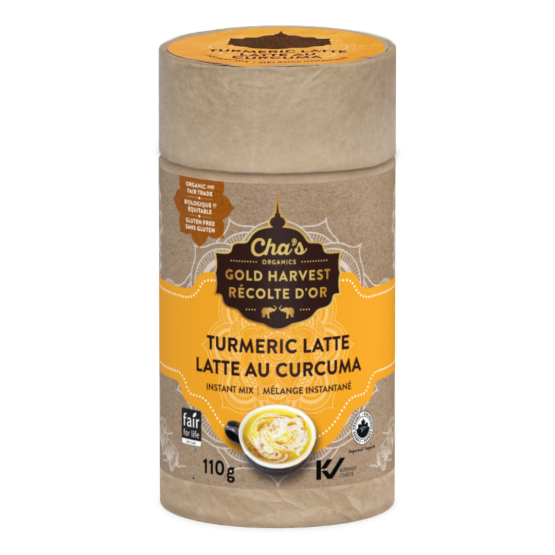 CHA'S ORGANICS, TURMERIC LATTE INSTANT MIX, 6 x 110G