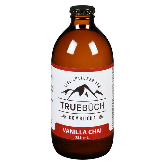 TRUE BUCH KOMBU, VANILLA CHAI KOMBUCHA, 12 x 355ML