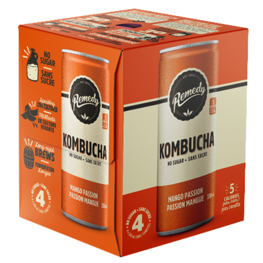 REMEDY, MANGO PASSION KOMBUCHA, 6 x 4X330 M