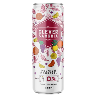CLEVER MOCKTAIL, CLEVER NON ALCOHOLIC SANGRIA, 12 x 355ML