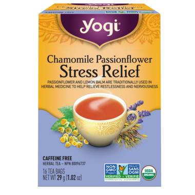YOGI, CHAMOMILE PASSIONFLOWER STRESS RELIEF NP, 6 x 16CT