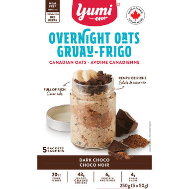YUMI, OVERNIGHT OAT DARK CHOCOLATE, 6 x 250G