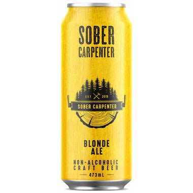 SOBER CARPENTER, NON ALCOHOLIC BEER- BLONDE ALE, 12 x 473ML