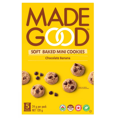 MADE GOOD, CHOC BANANA SOFT MINI COOKIES OR, 6 x 120G