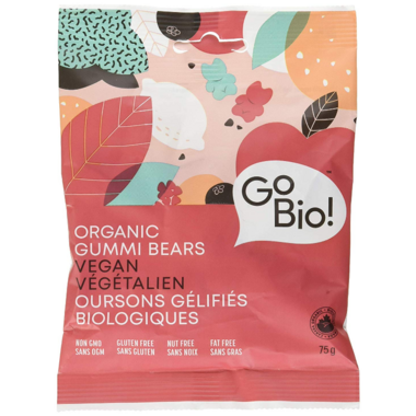 GO-BIO, ORGANIC VEGAN GUMMI BEARS, 10 x 75G