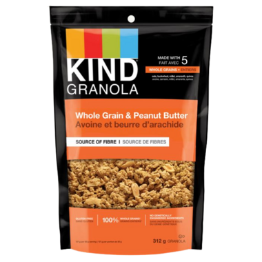 KIND, PEANUT BUTTER WHOLE GRAIN, 6 x 312 G