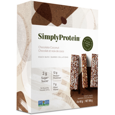 SIMPLY PROTEIN, CHOCOLATE COCONUT - SNACK BAR 4PK, 6 x 160G