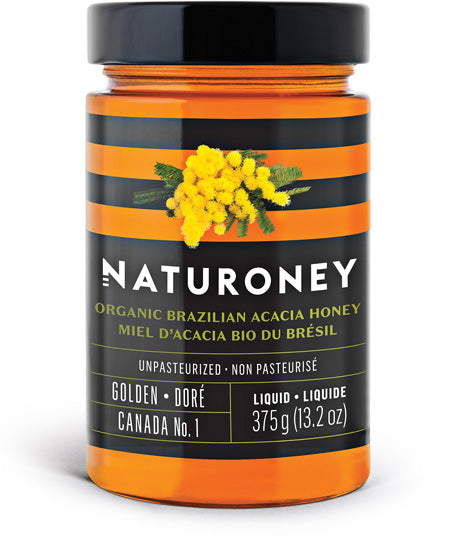 NATURONEY, ORGANIC BRAZILIAN ACACIA HONEY GLASS, 12 x 375G