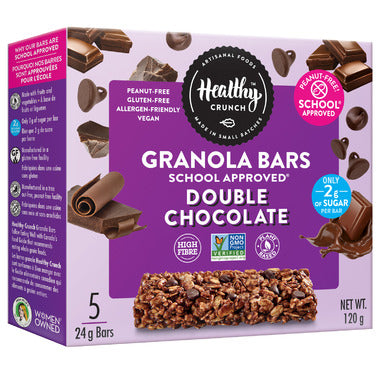 HEALTHY CRUNCH, DOUBLE CHOOCLATE - SCHOOL APPROVED BARS, 6 x 5X24G
