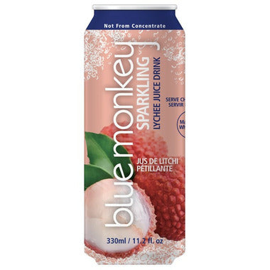 BLUE MONKEY, SPARKLING LYCHEE JUICE, 12 x 330ML