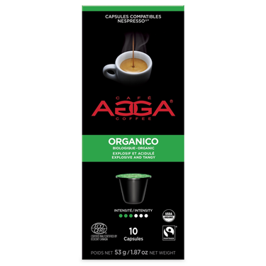 AGGA CAFE ESPRESSO ORGANIC 10 CAPS, 12 X 53 G
