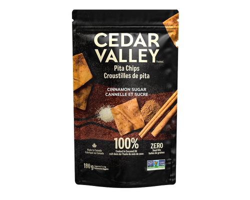 CEDAR VALLEY, CINNAMON SUGAR PITA CHIPS, 12 x 180G
