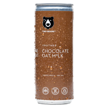 TWO BEARS, FROTHED CHOCOLATE OAT MILK, 6 x 207ML