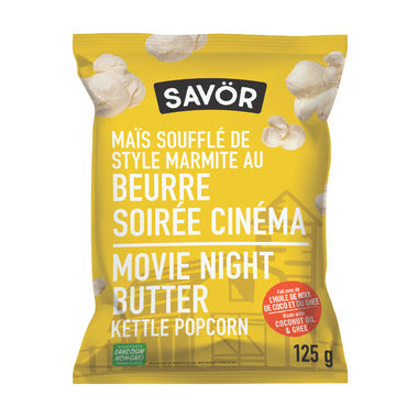 SAVOR, MOVIE NIGHT BUTTER KETTLE POPCORN, 11 x 125G