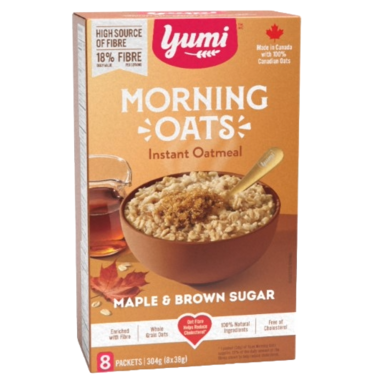YUMI, MORNING OATS - MAPLE BROWN SUGAR, 6 x 304G