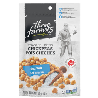 THREE FARMERS, CHICKPEAS - LIGHTLY SALTED 120G, 12 x 120G