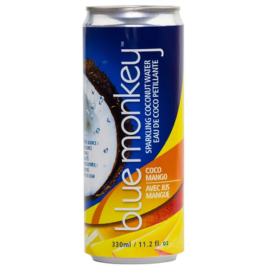 BLUE MONKEY, SPARKLING COCONUT WATER WITH MANGO, 12 x 330ML