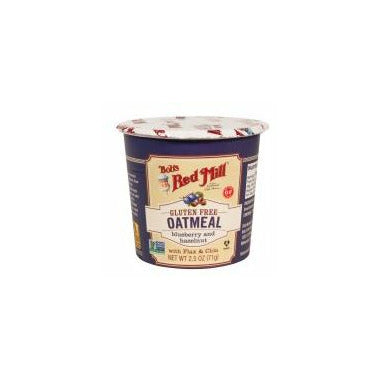 BOB'S REDMILL, BLUEBERRY HAZELNUT OATMEAL CUP, 12 x 71 G