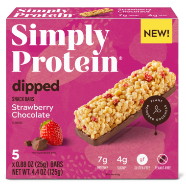 SIMPLY PROTEIN, STRAWBERRY CHOCOLATE DIPPED BAR 5PK, 6 x 5X25G