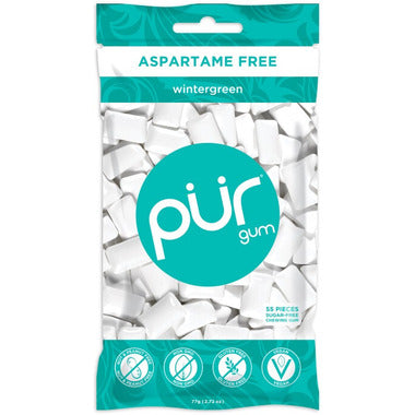 PUR, PUR GUM 55 PC BAG WINTERGREEN, 12 x 77G