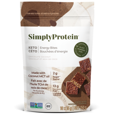 SIMPLY PROTEIN, CHOCOLATE COCONUT - KETO BITES, 8 x 150G