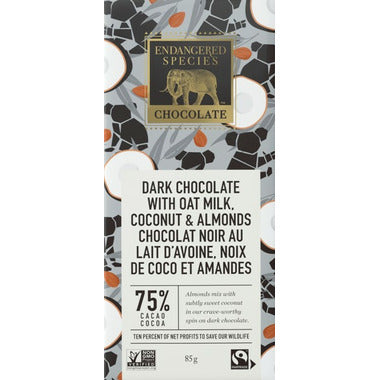 ENDANGERED SPEC, DARK CHOC W OAT MILK COCONUT & ALMONDS, 12 x 85G