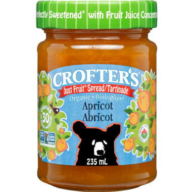 CROFTER'S ORGA, JUST FRUIT SPREAD - APRICOT, 6 x 235ML