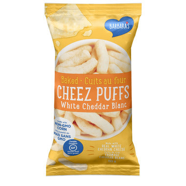 BARBARA'S BAK, WHITE CHEDDAR BAKED CHEEZ PUFFS, 12 x 155G