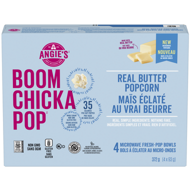 ANGIE'S ARTISAN, BOOM REAL BUTTER MICRO PPCRN 6X 4 93G, 6 x 372G