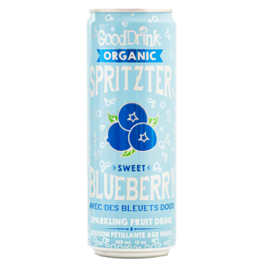 GOODDRINK, ORGANIC BLUEBERRY SPARKLING SPRITZTER, 12 x 355ML