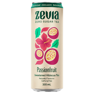 ZEVIA, CAF FREE HIBISCUS PASSION FRUIT TEA, 12 x 355ML