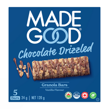 MADE GOOD, CHOC DRIZZLED VANILLA BARS OR, 6 x 120G