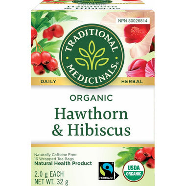 TRADITIONAL MEDICINALS, HAWTHORN W HIBISCUS, 6 x 16CT