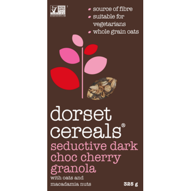 DORSET CEREALS, SEDUCTIVE DARK CHOC CHERRY GRANOLA, 5 x 325G
