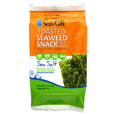 JAYONE FOODS, SEA'S GIFT -SEAWEED SNACK SEA SALT ORG, 12 x 5G