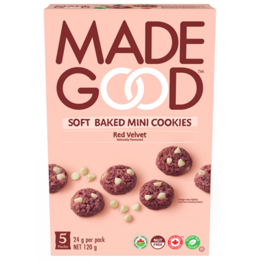 MADE GOOD, RED VELVET SOFT MINI COOKIES OR, 6 x 5X24G