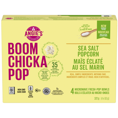 ANGIE'S ARTISAN, BOOM SEA SALT MICROWAVE PPCRN 6X 4 93G, 6 x 372G