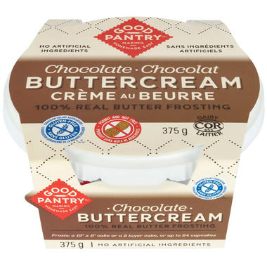GOOD PANTRY, CHOCOLATE-GOURMET BUTTERCREAM FROSTING, 6 x 375G