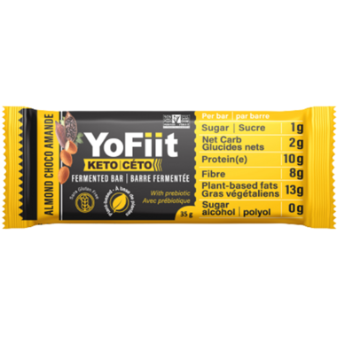YOFIIT, KETO-FERMENTED BAR ALMOND CHOCO, 12 x 35G