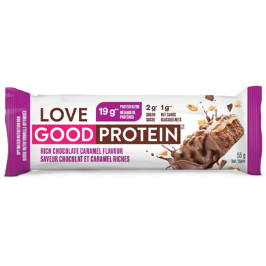 LOVE GOOD FATS, CHOCOLATE CARAMEL PROTEIN BAR, 12 x 55G